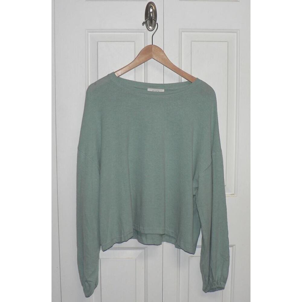 Elodie Women's Brushed‎ Knit Cozy Crew Long Sleeve Top in Mint XLarge CTEY5196 - Picture 2 of 5